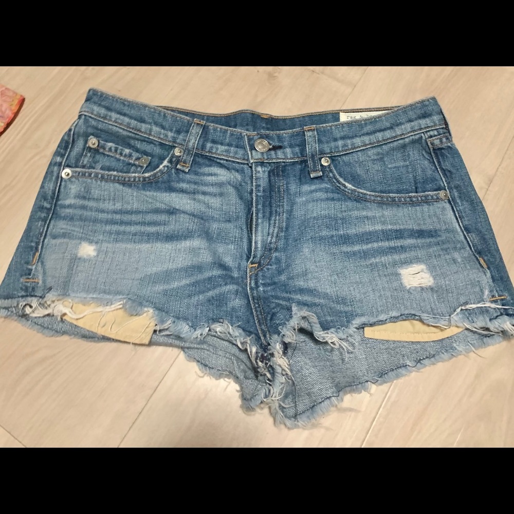 Rag & Bone 27 Denim Distressed Shorts